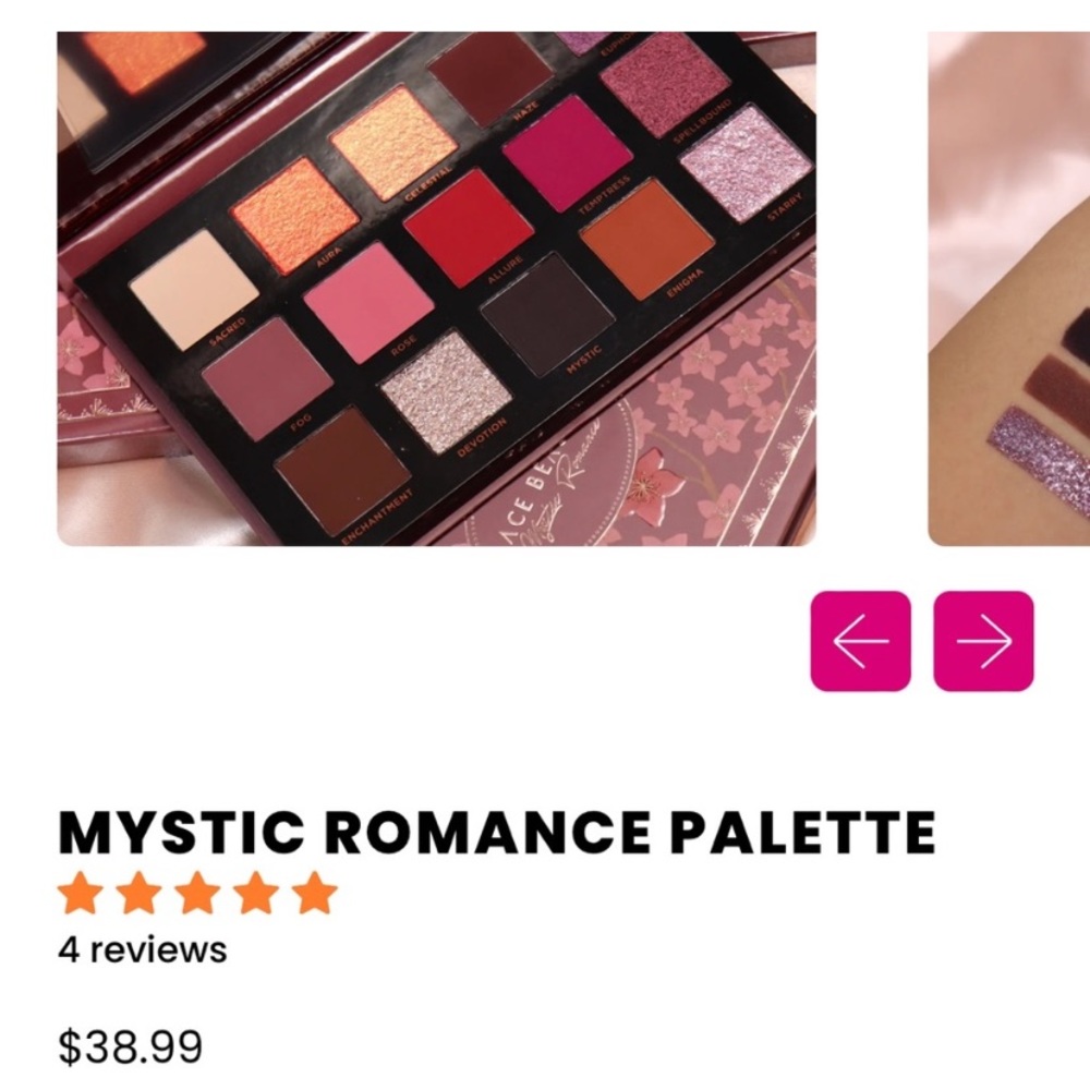 New in box Ace Beaute Mystic Romance eyeshadow palette